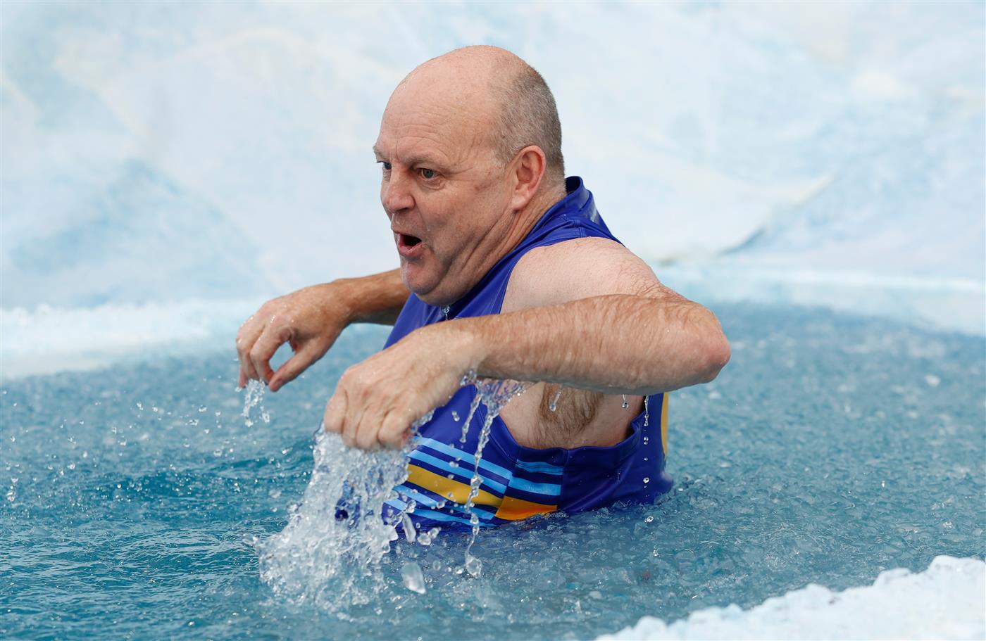 MELBOURNE, AUSTRALIA - JUNE 14: Billy Brownless, current TV personality and former Geelong player is seen during Big Freeze 7 at the Melbourne Cricket Ground on June 14, 2021 in Melbourne, Australia. (Photo by Michael Willson/AFL Photos via Getty Images)