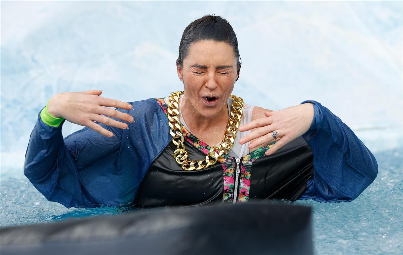MELBOURNE, AUSTRALIA - JUNE 14: Sharni Norder, current TV personality and former Collingwood AFLW player, is seen during Big Freeze 7 at the Melbourne Cricket Ground on June 14, 2021 in Melbourne, Australia. (Photo by Michael Willson/AFL Photos via Getty Images)