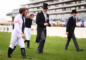 ASCOT, ENGLAND - JUNE 17: Ryan Moore, Aidan O'Brien and Donnacha O'Brien walk the course on Day Three of the Royal Ascot Meeting at Ascot Racecourse on June 17, 2021 in Ascot, England. A total of twelve thousand racegoers made up of Owners and the Public are permitted to attend the meeting due to it being an Events Research Programme (ERP) set up by the government due to the Coronavirus Pandemic. (Photo by Harry Trump/Getty Images)