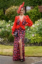 ASCOT, ENGLAND - JUNE 17: Janette Manrara Škorjanec arrives at the track and is a Cuban-American professional dancer who participates on Strictly Come Dancing on Day Three of the Royal Ascot Meeting at Ascot Racecourse on June 17, 2021 in Ascot, England. A total of twelve thousand racegoers made up of owners and the public are permitted to attend the meeting due to it being an Events Research Programme (ERP) set up by the Government due to the Coronavirus pandemic. (Photo by Alan Crowhurst/Getty Images)
