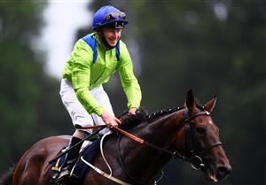 ASCOT, ENGLAND - JUNE 17: Joe Fanning celebrates on board Subjectivist after winning the Gold Cup on Day Three of the Royal Ascot Meeting at Ascot Racecourse on June 17, 2021 in Ascot, England. A total of twelve thousand racegoers made up of Owners and the Public are permitted to attend the meeting due to it being an Events Research Programme (ERP) set up by the government due to the Coronavirus Pandemic. (Photo by Harry Trump/Getty Images)
