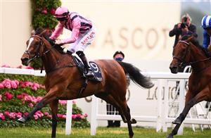 ASCOT, ENGLAND - JUNE 17: Robert Havlin on board Loving Dream on their way to winning the Ribblesdale Stakes on Day Three of the Royal Ascot Meeting at Ascot Racecourse on June 17, 2021 in Ascot, England. A total of twelve thousand racegoers made up of Owners and the Public are permitted to attend the meeting due to it being an Events Research Programme (ERP) set up by the government due to the Coronavirus Pandemic. (Photo by Harry Trump/Getty Images)