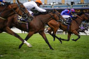 ASCOT, ENGLAND - JUNE 17: Oisin Murphy riding Perotto (R, purple) win The Britannia Stakes on Day Three of the Royal Ascot Meeting at Ascot Racecourse on June 17, 2021 in Ascot, England. A total of twelve thousand racegoers made up of owners and the public are permitted to attend the meeting due to it being an Events Research Programme (ERP) set up by the Government due to the Coronavirus pandemic. (Photo by Alan Crowhurst/Getty Images)