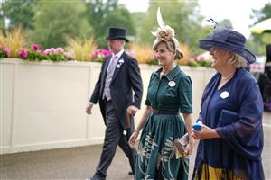 ASCOT, ENGLAND - JUNE 17: Sophie, Countess of Wessex arrives on Day Three of the Royal Ascot Meeting at Ascot Racecourse on June 17, 2021 in Ascot, England. A total of twelve thousand racegoers made up of owners and the public are permitted to attend the meeting due to it being an Events Research Programme (ERP) set up by the Government due to the Coronavirus pandemic. (Photo by Alan Crowhurst/Getty Images)