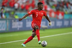 BAKU, AZERBAIJAN - JUNE 20: Breel Embolo of Switzerland on the ball during the UEFA Euro 2020 Championship Group A match between Switzerland and Turkey at Baku Olimpiya Stadionu on June 20, 2021 in Baku, Azerbaijan. (Getty Images)