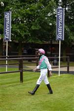 NEWMARKET, ENGLAND - JULY 08: Ryan Moore makes his way to the parade ring at Newmarket Racecourse on July 08, 2021 in Newmarket, England. Due to the Coronavirus pandemic, only owners along with a limited number of the paying public will be allowed to attend the meeting. (Photo by Alan Crowhurst/Getty Images)