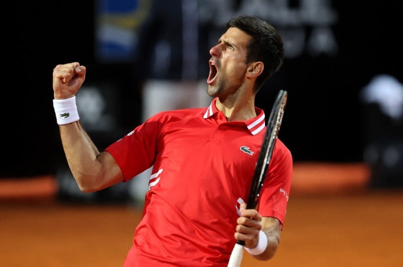 Novak Djokovic celebrate