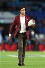 GOLD COAST, AUSTRALIA - JULY 14: Maroons assistant coach Johnathan Thurston looks on during game three of the 2021 State of Origin Series between the New South Wales Blues and the Queensland Maroons at Cbus Super Stadium on July 14, 2021 in Gold Coast, Australia. (Photo by Chris Hyde/Getty Images)