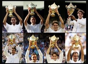 Wimbledon Men's Singles Champions - Roger Federer with 8 titles in London