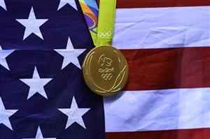 olympic gold medal usa flag