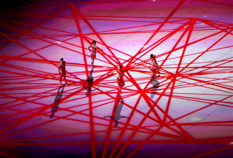 TOKYO, JAPAN - JULY 23: Performers dance during the Opening Ceremony of the Tokyo 2020 Olympic Games at Olympic Stadium on July 23, 2021 in Tokyo, Japan. (Getty Images)