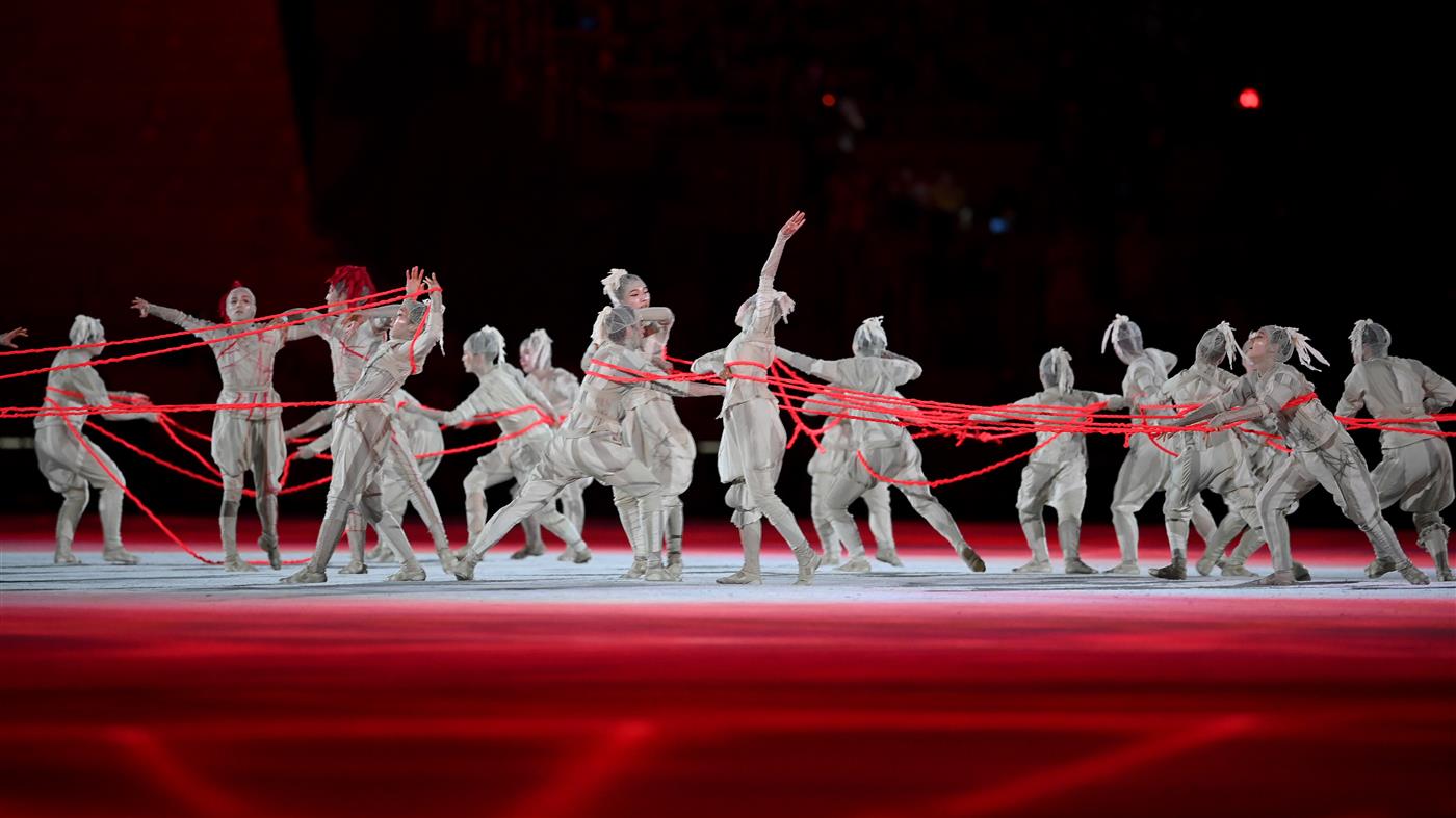 TOKYO, JAPAN - JULY 23: Performers dance during the Opening Ceremony of the Tokyo 2020 Olympic Games at Olympic Stadium on July 23, 2021 in Tokyo, Japan. (Getty Images)