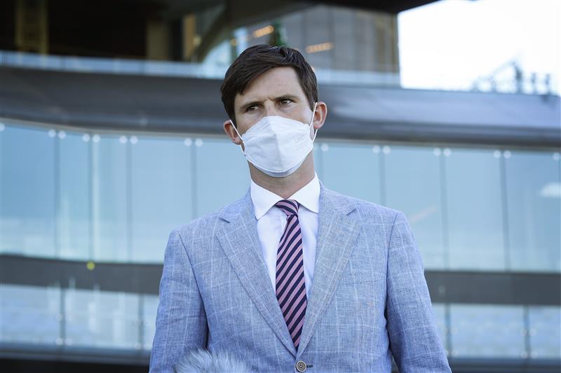 SYDNEY, AUSTRALIA - AUGUST 07: James Cummings looks on after winning race 8 the Fujitsu General Rosebud  with Paulele at Royal Randwick Racecourse  on August 07, 2021 in Sydney, Australia. (Photo by Mark Evans/Getty Images)