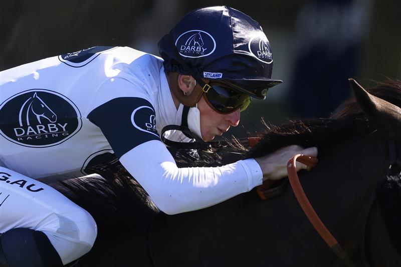 SYDNEY, AUSTRALIA - AUGUST 07: James McDonald on Harpo Marx wins race 2 the Cliff Clare Handicap during Sydney Racing at Royal Randwick Racecourse on August 07, 2021 in Sydney, Australia. (Photo by Mark Evans/Getty Images)
