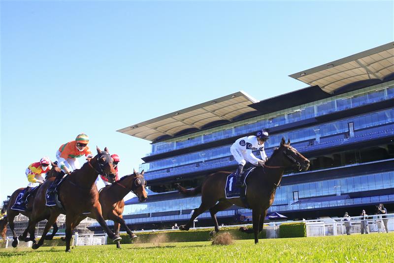 SYDNEY, AUSTRALIA - AUGUST 07: James McDonald on Harpo Marx wins race 2 the Cliff Clare Handicap during Sydney Racing at Royal Randwick Racecourse on August 07, 2021 in Sydney, Australia. (Photo by Mark Evans/Getty Images)