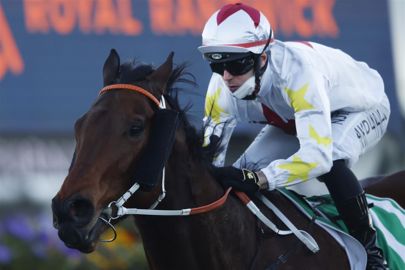 SYDNEY, AUSTRALIA - AUGUST 07: Brenton Avdulla  on Kingsheir wins race 10 the ATC Thank You Jockeys Handicap during Sydney Racing at Royal Randwick Racecourse on August 07, 2021 in Sydney, Australia. (Photo by Mark Evans/Getty Images)