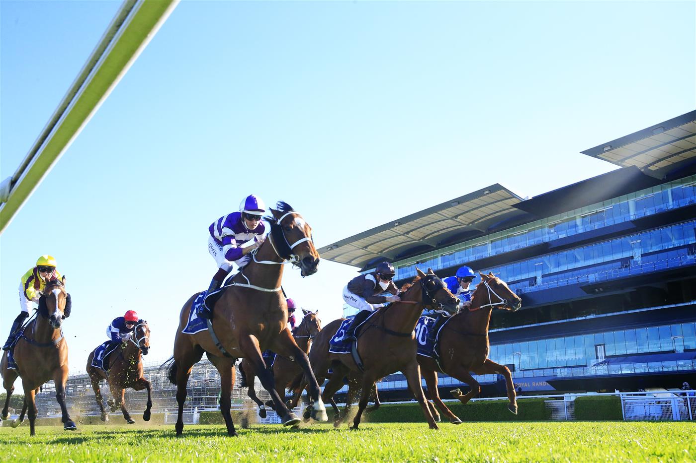 SYDNEY, AUSTRALIA - AUGUST 07: Hugh Bowman on Starla wins race 6 the Ray Selkrig Handicap during Sydney Racing at Royal Randwick Racecourse on August 07, 2021 in Sydney, Australia. (Photo by Mark Evans/Getty Images)