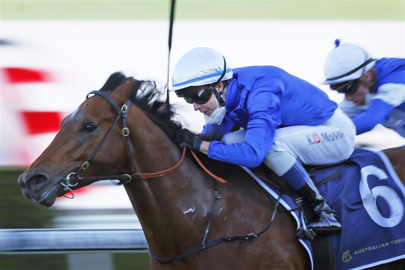 SYDNEY, AUSTRALIA - AUGUST 07: Kerrin McEvoy on Destination wins race 9 the Little Wings Handicap during Sydney Racing at Royal Randwick Racecourse on August 07, 2021 in Sydney, Australia. (Photo by Mark Evans/Getty Images)