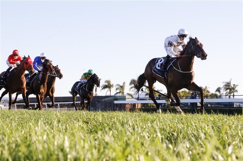 KEMBLA GRANGE, AUSTRALIA - SEPTEMBER 11: Brock Ryan on Count De Rupee wins race 9 the Quayclean Handicap during Sydney Racing at Kembla Grange Racecourse on September 11, 2021 in Kembla Grange, Australia. (Photo by Mark Evans/Getty Images)