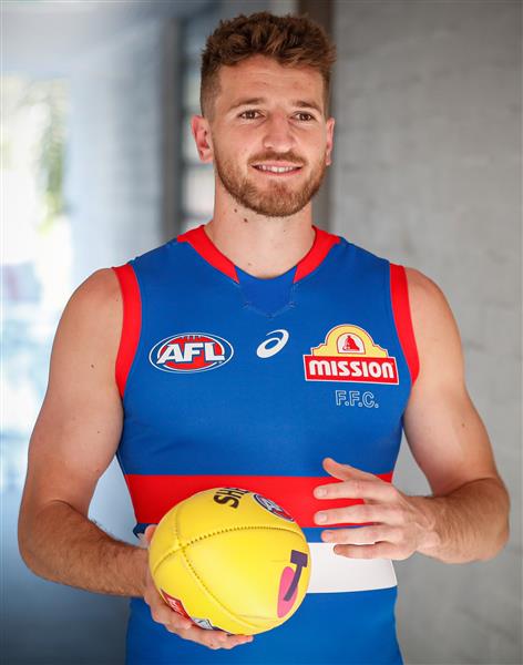 PERTH, AUSTRALIA - SEPTEMBER 20: Marcus Bontempelli of the Bulldogs poses for a photograph during the Western Bulldogs photo opportunity on September 20, 2021 in Perth, Australia. (Photo by Michael Willson/AFL Photos via Getty Images)