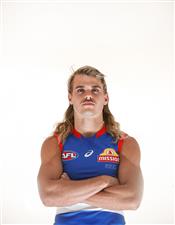 PERTH, AUSTRALIA - SEPTEMBER 20: Bailey Smith of the Bulldogs poses for a photograph during the Western Bulldogs photo opportunity on September 20, 2021 in Perth, Australia. (Photo by Michael Willson/AFL Photos via Getty Images)