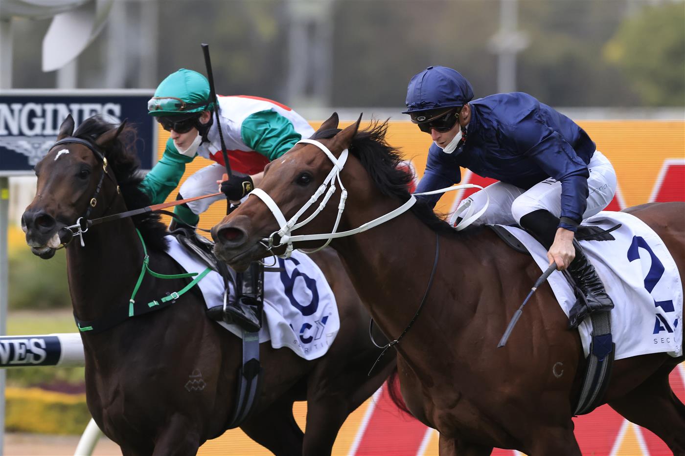 SYDNEY, AUSTRALIA - SEPTEMBER 25: James McDonald on Head Of State wins race 9 the ACY Securities Gloaming Stakes during Sydney Racing on Golden Rose Day at Rosehill Gardens on September 25, 2021 in Sydney, Australia. (Photo by Mark Evans/Getty Images)