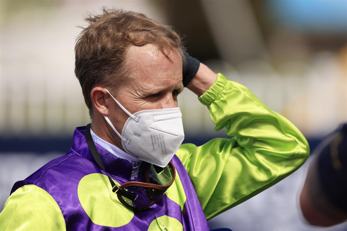 SYDNEY, AUSTRALIA - SEPTEMBER 25: Kerrin McEvoy looks on after winning race 3 the Midway Handicap on Barossa Rosa during Sydney Racing on Golden Rose Day at Rosehill Gardens on September 25, 2021 in Sydney, Australia. (Photo by Mark Evans/Getty Images)