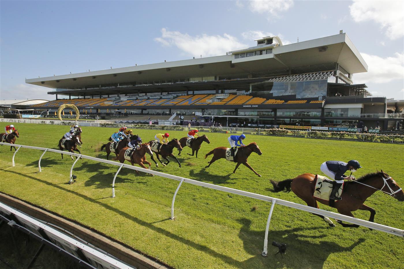 SYDNEY, AUSTRALIA - SEPTEMBER 25: Nash Rawiller on Home affairs wins race 5 the Petaluma Heritage Stakes during Sydney Racing on Golden Rose Day at Rosehill Gardens on September 25, 2021 in Sydney, Australia. (Photo by Mark Evans/Getty Images)