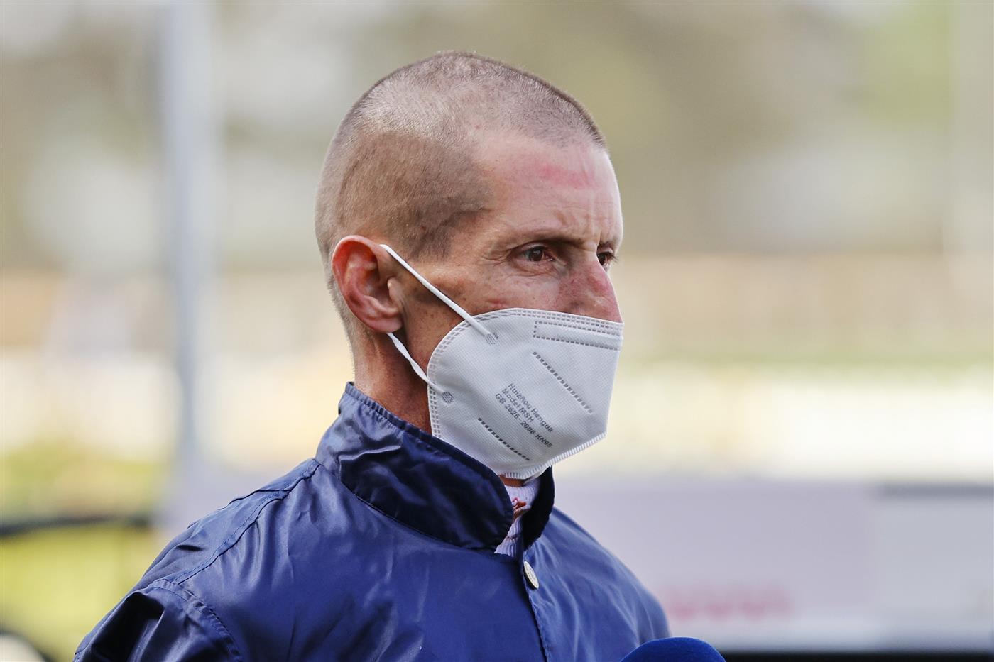 SYDNEY, AUSTRALIA - SEPTEMBER 25: Nash Rawiller looks on after winning race 5 the Petaluma Heritage Stakes on Home Affairs during Sydney Racing on Golden Rose Day at Rosehill Gardens on September 25, 2021 in Sydney, Australia. (Photo by Mark Evans/Getty Images)