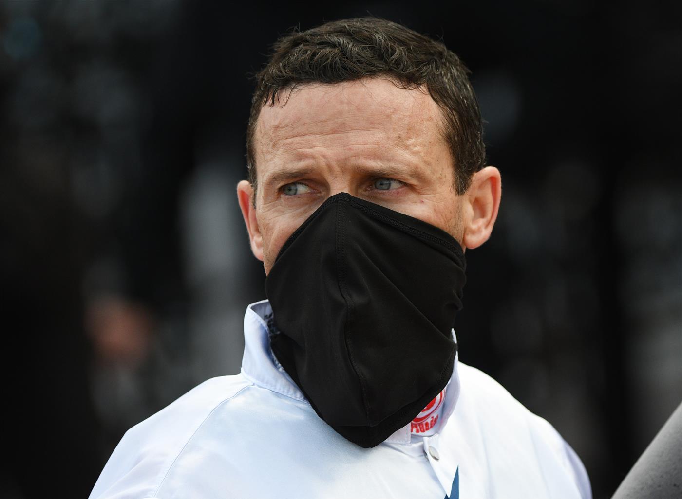 MELBOURNE, AUSTRALIA - OCTOBER 02: Brett Prebble after riding El Patroness to win Race 2, the Kirkland Gold Super Impose Stakes,  during Melbourne Racing at Flemington Racecourse on October 02, 2021 in Melbourne, Australia. (Photo by Vince Caligiuri/Getty Images)