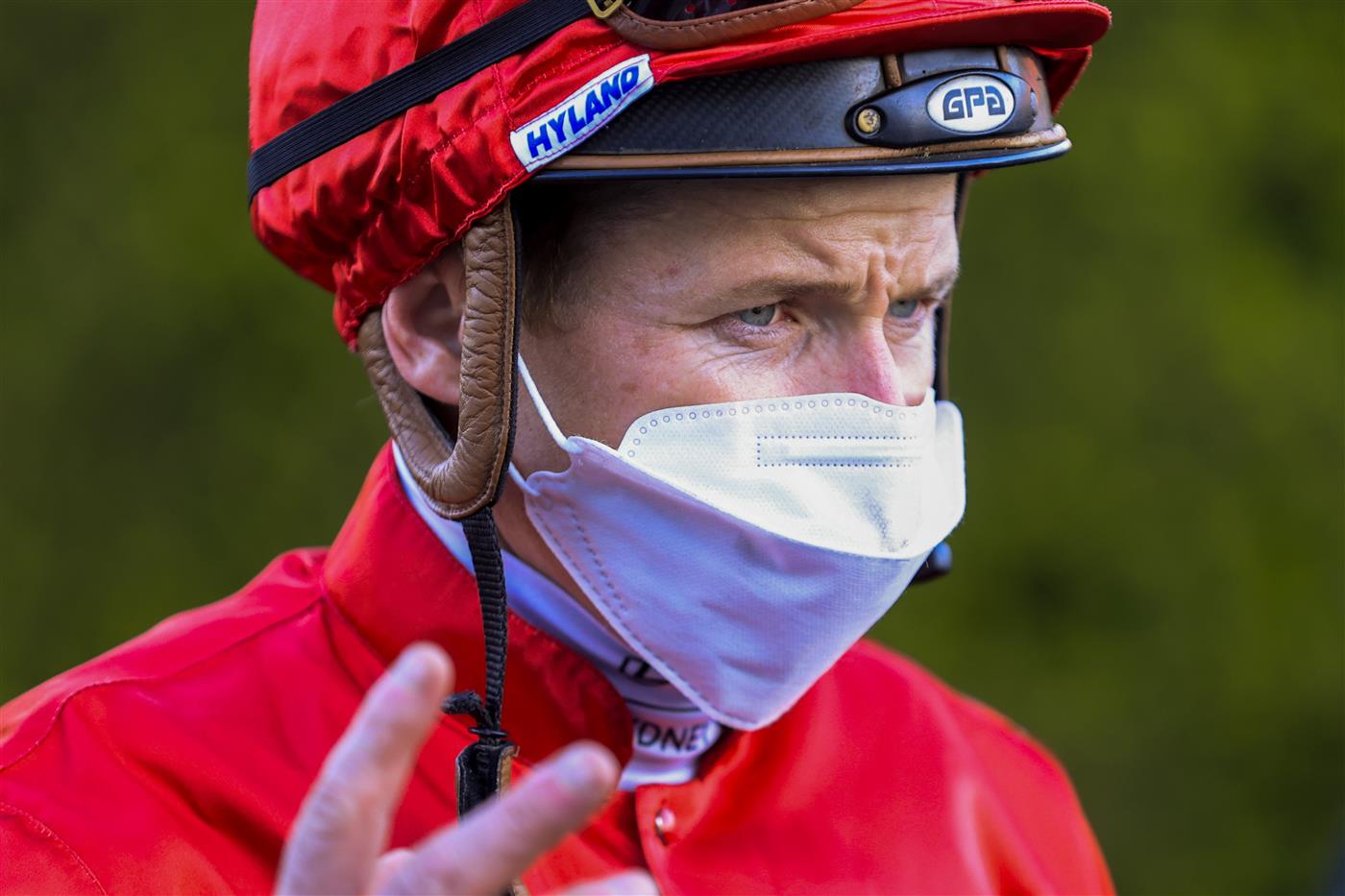 SYDNEY, AUSTRALIA - OCTOBER 09: James McDonald looks on after winning race 9 The Nivison during Sydney Racing at Royal Randwick Racecourse on October 09, 2021 in Sydney, Australia. (Photo by Mark Evans/Getty Images)