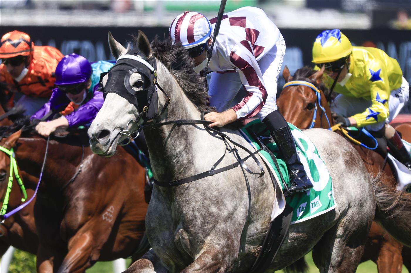 SYDNEY, AUSTRALIA - OCTOBER 09: Tommy Berry on Lord Desanimaux wins race 1 the Tab Highway Handicap during Sydney Racing at Royal Randwick Racecourse on October 09, 2021 in Sydney, Australia. (Photo by Mark Evans/Getty Images)