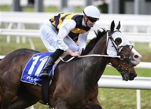 MELBOURNE, AUSTRALIA - OCTOBER 09: Jye McNeil riding I'm Thunderstruck to win race 9, the Toorak Handicap during Melbourne Racing at Caulfield Racecourse on October 09, 2021 in Melbourne, Australia. (Getty)
