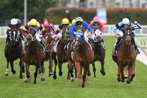 MELBOURNE, AUSTRALIA - OCTOBER 13: Linda Meech riding Wil John winning Race 4, the Beck Probuild Handicap, during Thousand Guineas Day at Caulfield Racecourse on October 13, 2021 in Melbourne, Australia. (Photo by Vince Caligiuri/Getty Images)
