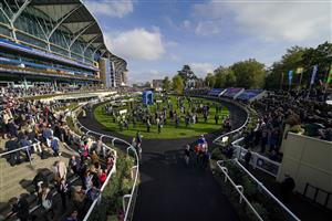 ASCOT, ENGLAND - OCTOBER 16: Jim Crowley riding Eshaada leave the parade ring before going on to win The Qipco British Champions Fillies & Mares Stakes during the Qipco British Champions Day at Ascot Racecourse on October 16, 2021 in Ascot, England. (Photo by Alan Crowhurst/Getty Images)