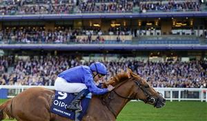 ASCOT, ENGLAND - OCTOBER 16: William Buick riding Creative Force win The Qipco British Champions Sprint Stakes during the Qipco British Champions Day at Ascot Racecourse on October 16, 2021 in Ascot, England. (Photo by Alan Crowhurst/Getty Images)