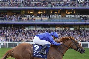 ASCOT, ENGLAND - OCTOBER 16: William Buick riding Creative Force win The Qipco British Champions Sprint Stakes during the Qipco British Champions Day at Ascot Racecourse on October 16, 2021 in Ascot, England. (Photo by Alan Crowhurst/Getty Images)