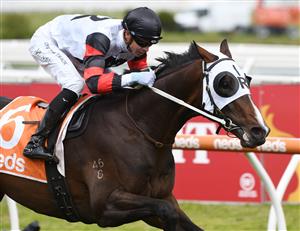 MELBOURNE, AUSTRALIA - OCTOBER 16: Jye McNeil riding Gunstock winning race 5, the Neds Classic, during Caulfield Cup Day at Caulfield Racecourse on October 16, 2021 in Melbourne, Australia. (Photo by Vince Caligiuri/Getty Images)