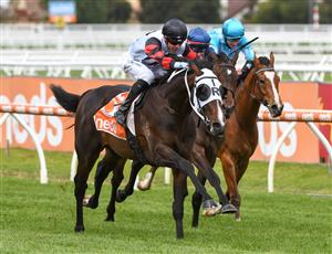 MELBOURNE, AUSTRALIA - OCTOBER 16: Jye McNeil riding Gunstock winning race 5, the Neds Classic, during Caulfield Cup Day at Caulfield Racecourse on October 16, 2021 in Melbourne, Australia. (Photo by Vince Caligiuri/Getty Images)