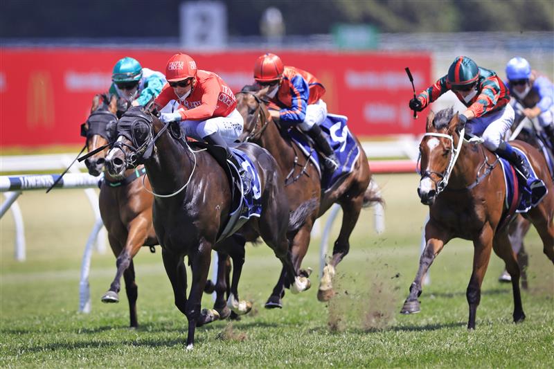 SYDNEY, AUSTRALIA - OCTOBER 23: Sam Clipperton on Mazu wins race 3 the Daily Press Brian Crowley Stakes during Sydney Racing at Royal Randwick Racecourse on October 23, 2021 in Sydney, Australia. (Photo by Mark Evans/Getty Images)