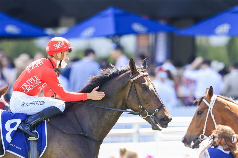 SYDNEY, AUSTRALIA - OCTOBER 23: Sam Clipperton on Exoboom returns to scale after winning
 race 5 the Robrick Lodge Filante Handicap during Sydney Racing at Royal Randwick Racecourse on October 23, 2021 in Sydney, Australia. (Photo by Mark Evans/Getty Images)
