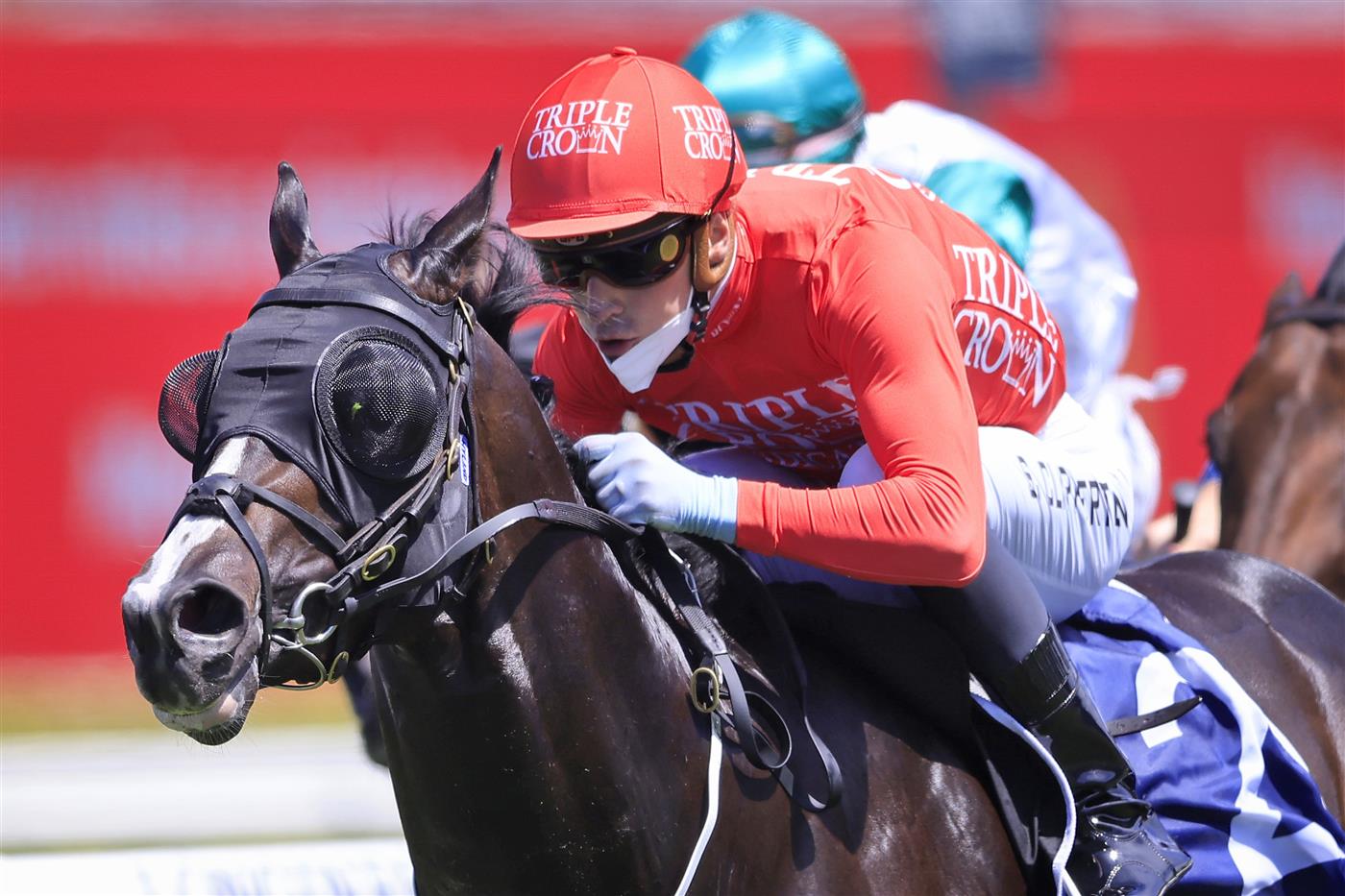 SYDNEY, AUSTRALIA - OCTOBER 23: Sam Clipperton on Mazu wins race 3 the Daily Press Brian Crowley Stakes during Sydney Racing at Royal Randwick Racecourse on October 23, 2021 in Sydney, Australia. (Photo by Mark Evans/Getty Images)