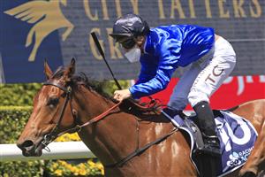 SYDNEY, AUSTRALIA - OCTOBER 23: Tim Clark on Ojai wins race 1 the World Gym Castlereagh Kirkham Plate during Sydney Racing at Royal Randwick Racecourse on October 23, 2021 in Sydney, Australia. (Photo by Mark Evans/Getty Images)
