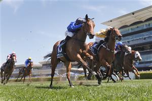 SYDNEY, AUSTRALIA - OCTOBER 23: Tim Clark on Ojai wins race 1 the World Gym Castlereagh Kirkham Plate during Sydney Racing at Royal Randwick Racecourse on October 23, 2021 in Sydney, Australia. (Photo by Mark Evans/Getty Images)