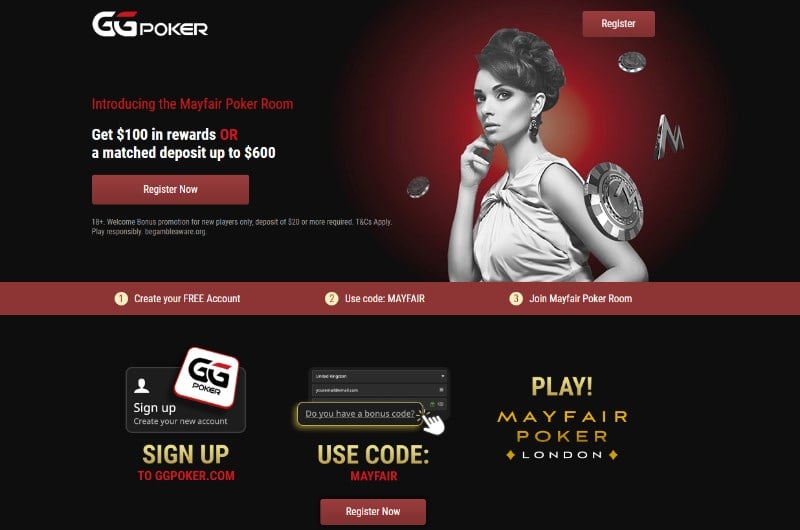 Mayfair Poker bonus code MAYFAIR Get 600 when you join Mayfair Poker