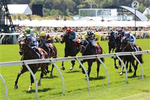 MELBOURNE, AUSTRALIA - NOVEMBER 02: Blaike McDougall riding #6 Team Captain wins race 2, The Macca’s Run during 2021 Melbourne Cup Day at Flemington Racecourse on November 02, 2021 in Melbourne, Australia. (Photo by Robert Cianflone/Getty Images)