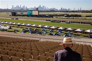 MELBOURNE, AUSTRALIA - NOVEMBER 02: A general view of the Flemington racecourse ahead of the 2021 Melbourne Cup Day on November 02, 2021 in Melbourne, Australia. (Photo by Diego Fedele/Getty Images)