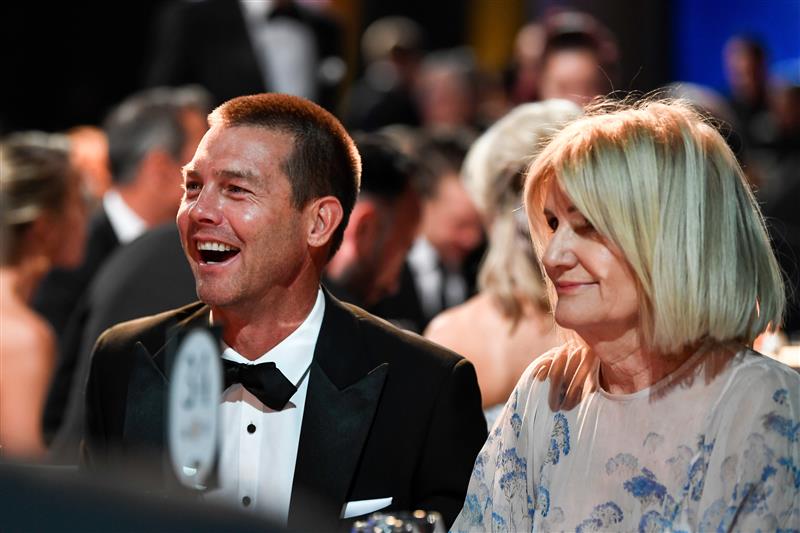 PERTH, AUSTRALIA - SEPTEMBER 19: Ben Cousins watches on during the 2021 Brownlow Medal Count at Optus Stadium on September 19, 2021 in Perth, Australia. (Photo by Daniel Carson/AFL Photos via Getty Images)