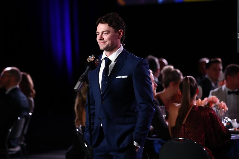 BRISBANE, AUSTRALIA - SEPTEMBER 19: Lachie Neale of the Lions attends the 2021 AFL Brownlow Medal at The Gabba on September 19, 2021 in Brisbane, Australia. (Photo by Chris Hyde/AFL Photos/via Getty Images)