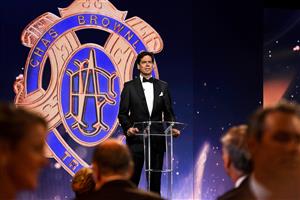 PERTH, AUSTRALIA - SEPTEMBER 19: Gillon McLachlan gives an opening speech during the 2021 Brownlow Medal Count at Optus Stadium on September 19, 2021 in Perth, Australia. (Photo by Daniel Carson/AFL Photos via Getty Images)